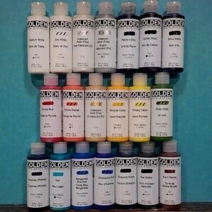 New Golden Fluid Acrylic Paint Lot of 20- Bundle 4 fl oz Each